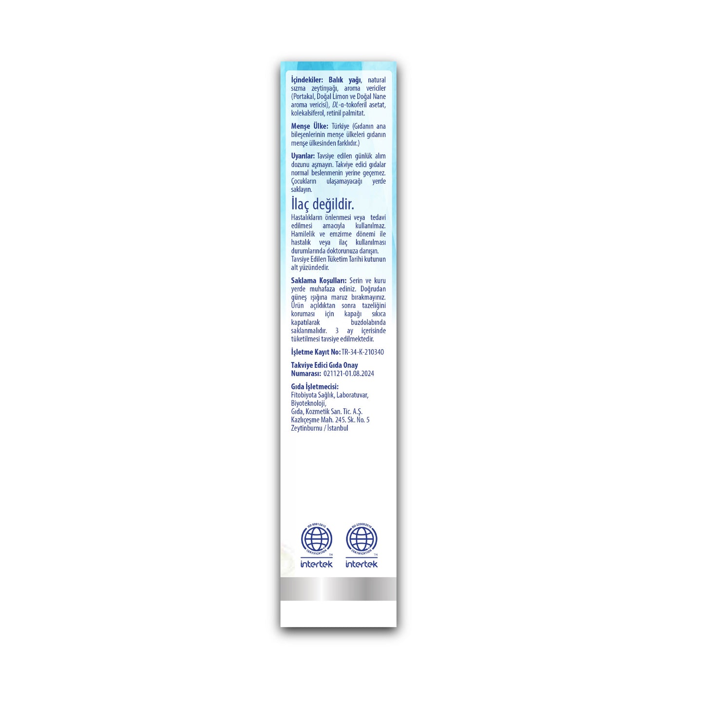 OMEGAN Omega-3 Balık Yağı, Vitamin A, Vitamin D ve Vitamin E İçeren Sıvı Takviye Edici Gıda