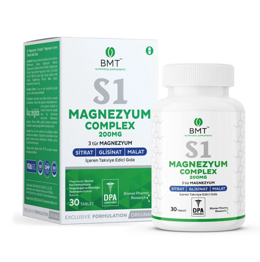 BMT S1 Magnezyum Complex - Sitrat Malat Glisinat 30 Tablet