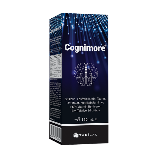 Cognimore Likit Sitikolin, Fosfatidilserin, Taurin, Metilfolat, Metilkobalamin ve P5P (Vitamin B6) Içeren Sıvı Takviye Edici Gıda 150 m