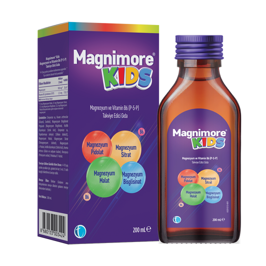 Magnimore Kids Magnezyum ve Vitamin B6 (P-5-P) Takviye Edici Gıda 200 mL