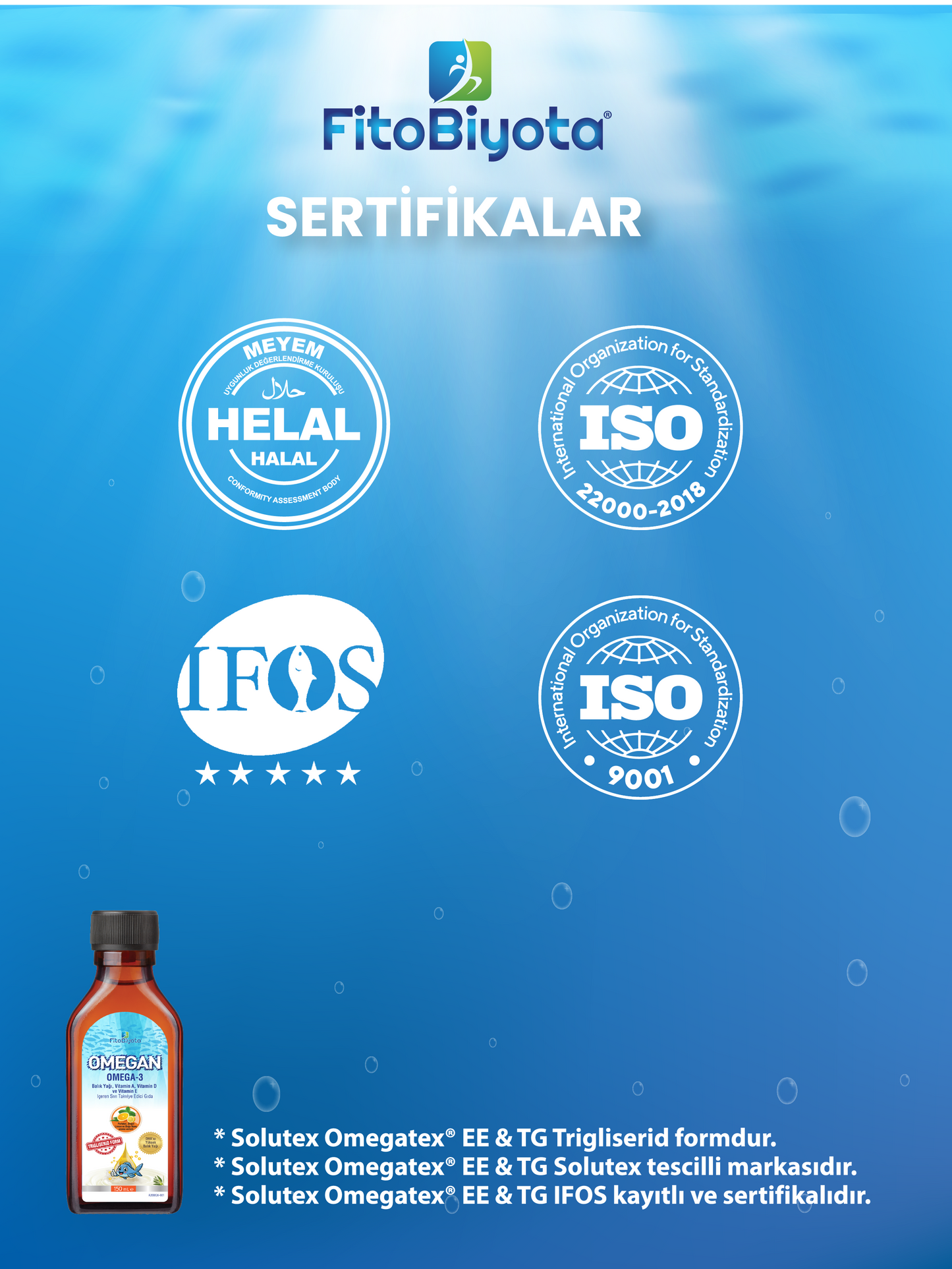 OMEGAN Omega-3 Balık Yağı, Vitamin A, Vitamin D ve Vitamin E İçeren Sıvı Takviye Edici Gıda