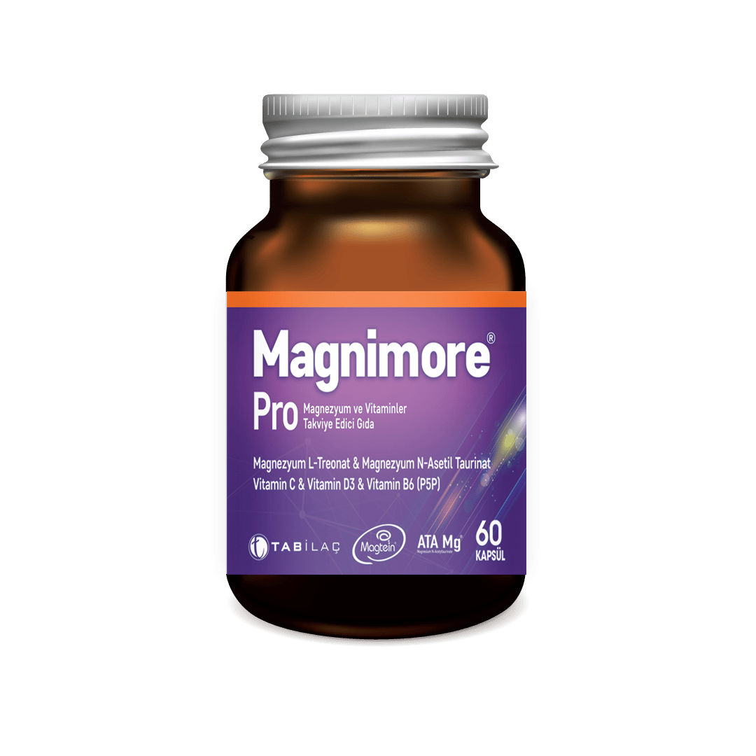Magnimore Pro Magnezyum ve Vitaminler Takviye Edici Gıda 60 Kapsül